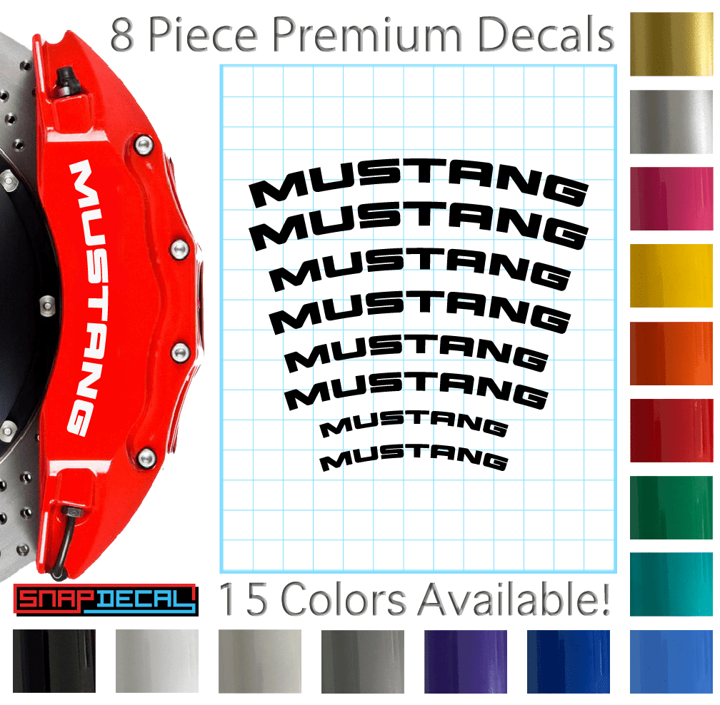 8 Mustang Brake Caliper Decals Curved - Snap Decal