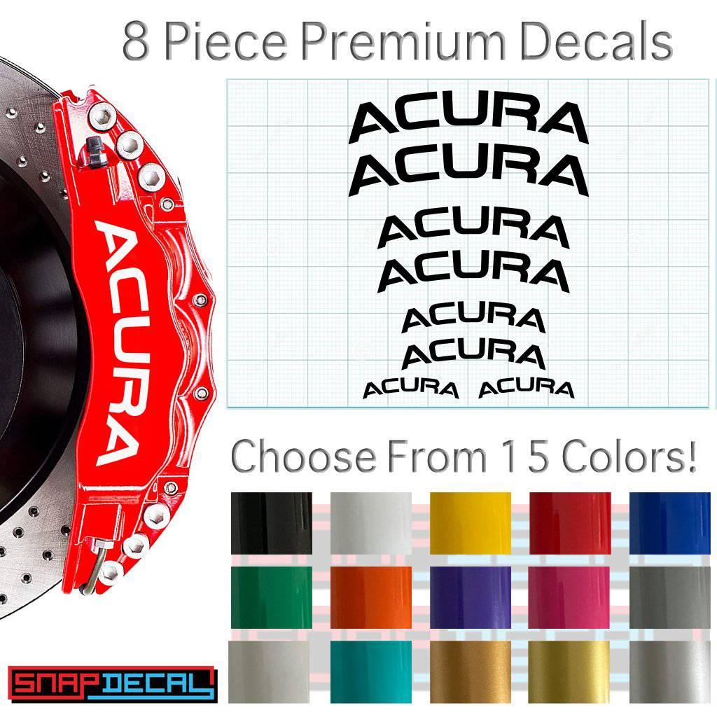 8 Acura Brake Caliper Decals Curved - Snap Decal