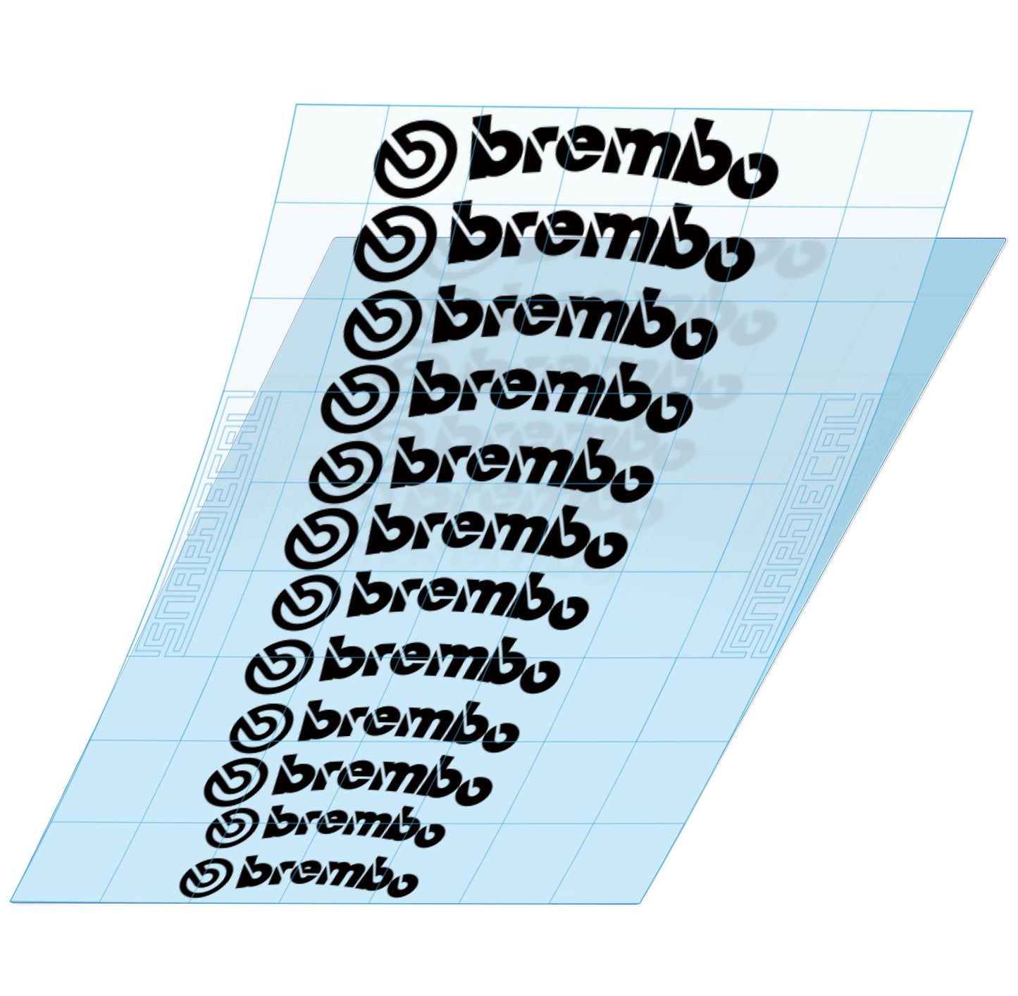 12 Brembo Brake Caliper Decals Curved - Snap Decal
