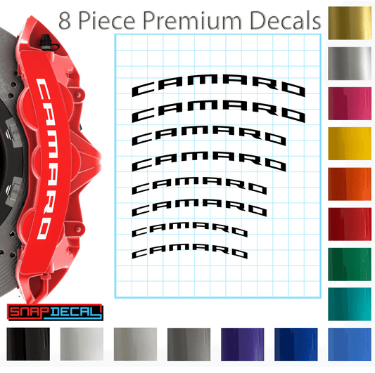 8 Chevy Camaro Brake Caliper Decals Curved - Snap Decal