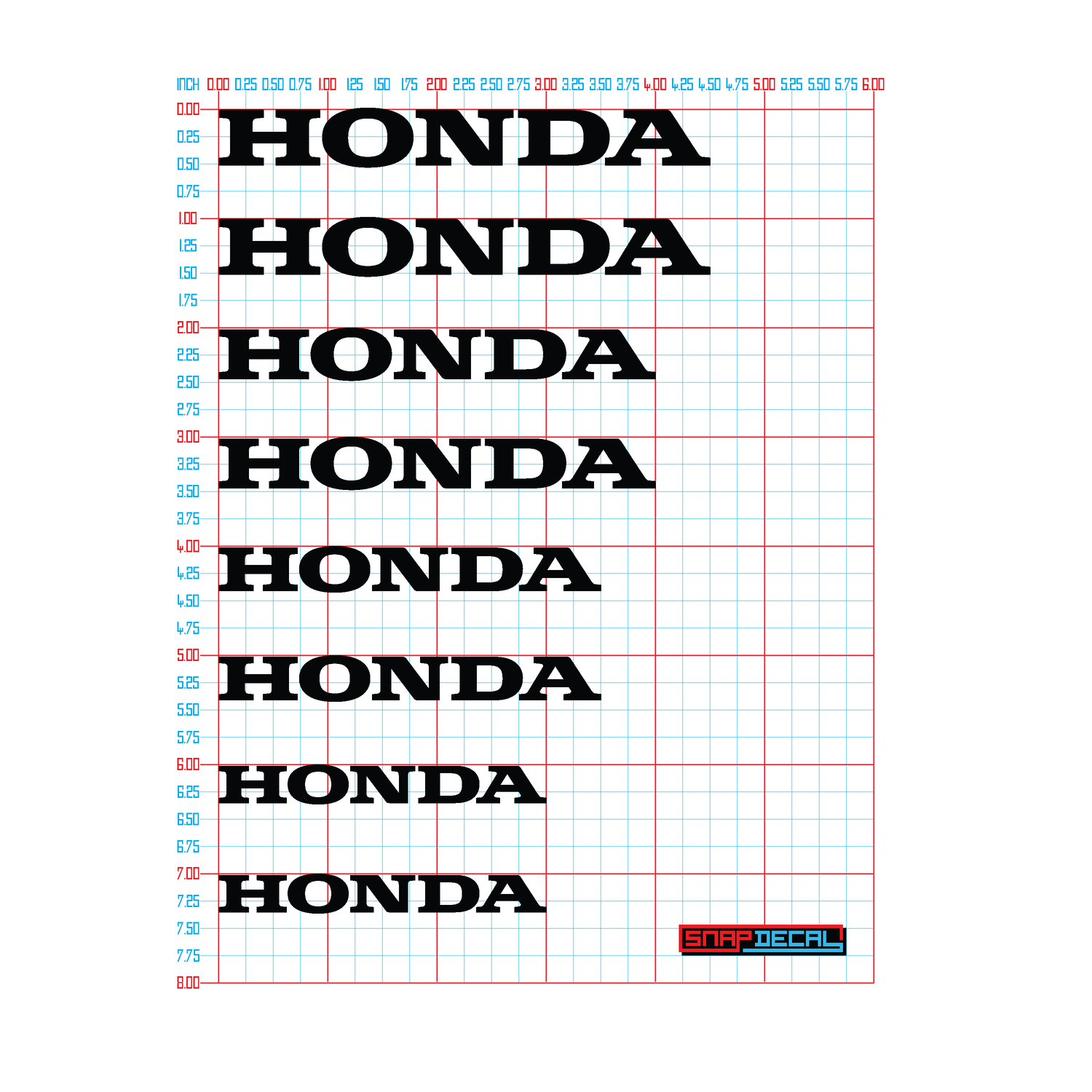 8 Honda Brake Caliper Decals - Snap Decal