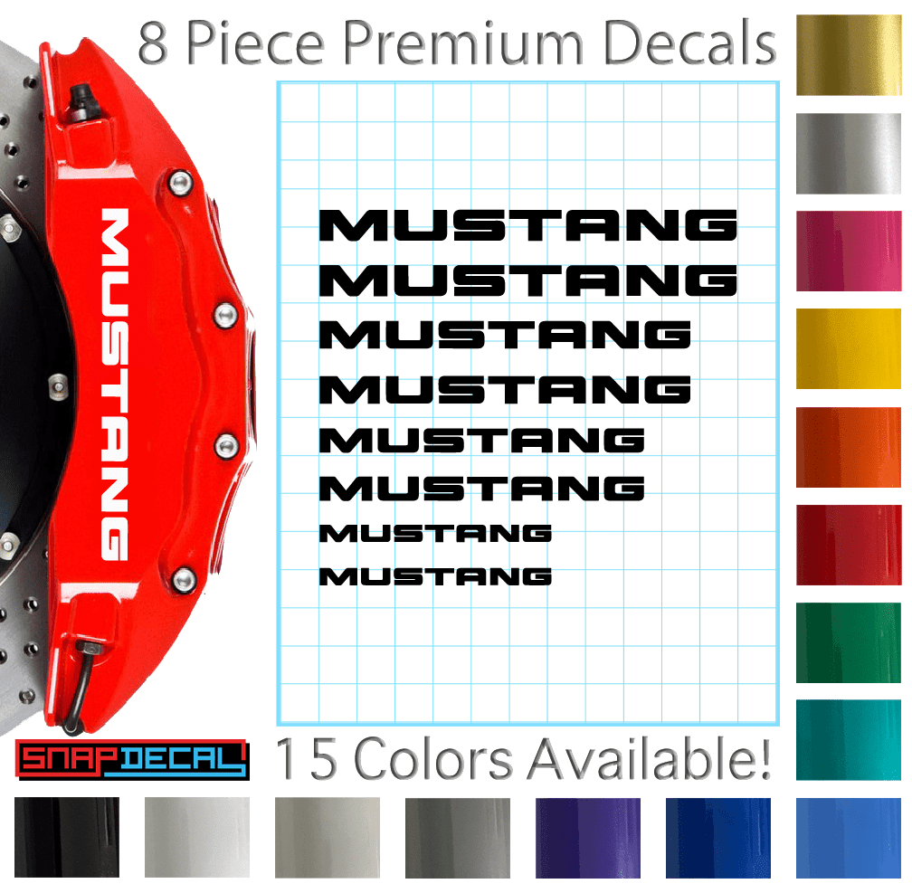 8 Mustang Brake Caliper Decals Straight - Snap Decal