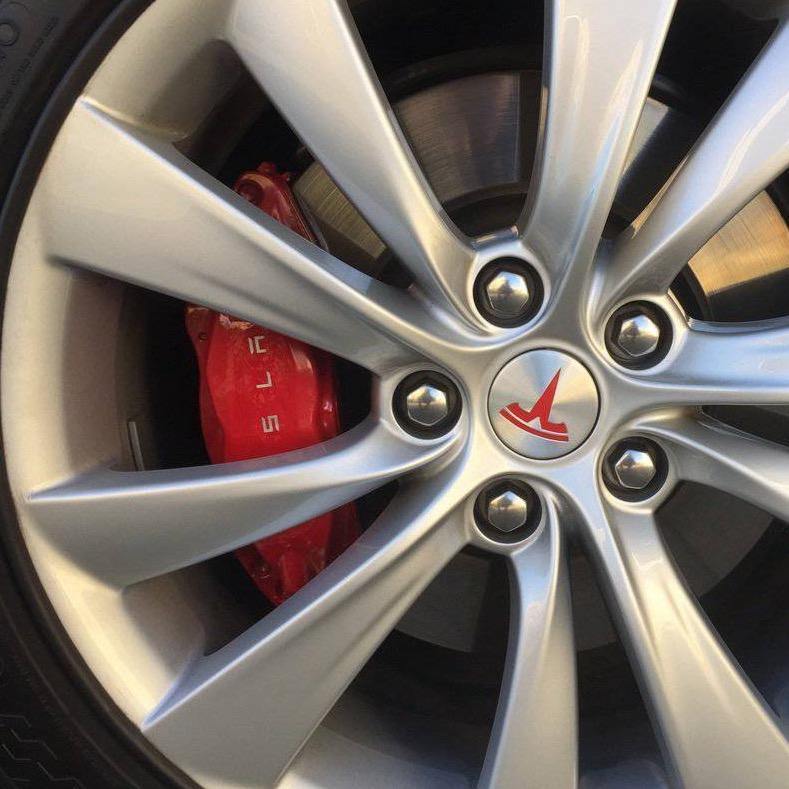 12 Tesla Brake Caliper Decals - Snap Decal